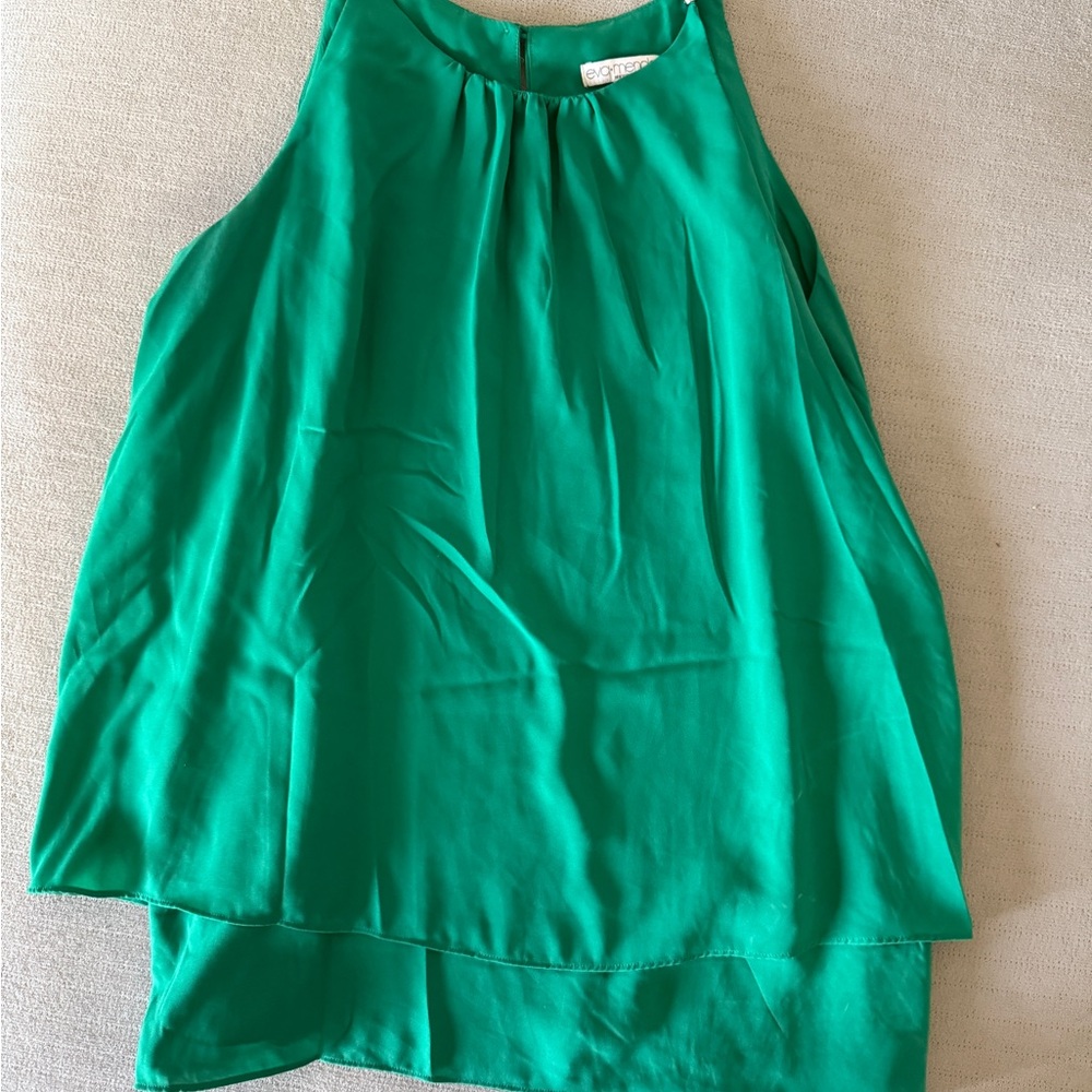 Eva Mendes Green Sleeveless Blouse size M